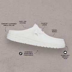 Wally Slip Stretch Sox - White