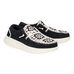 Wendy Comf Suede Crochet - Black/Multi