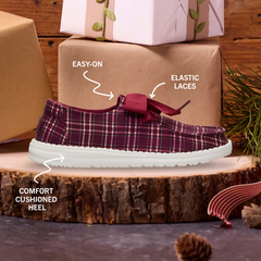 Wendy Holiday Bow - Red Plaid/Burgundy