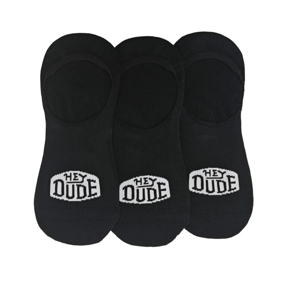 HEYDUDE No Show Sock 3 Pack - Black