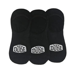 HEYDUDE No Show Sock 3 Pack - Black
